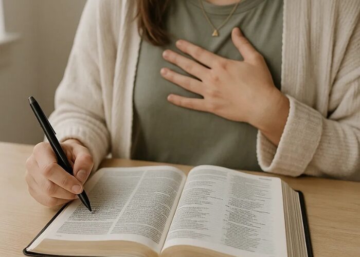 Person studying with a book
