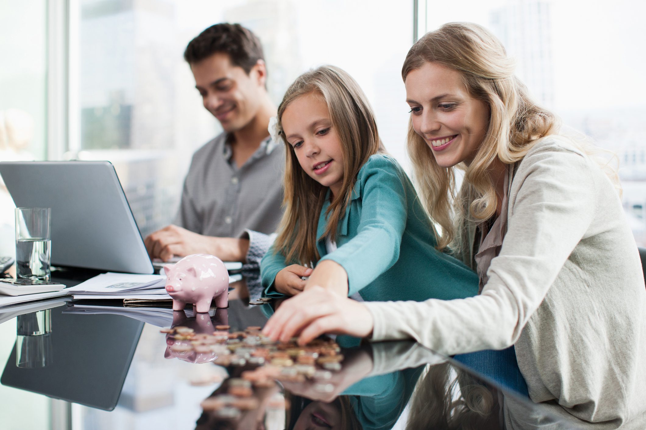 Family enjoying a board game together at home.